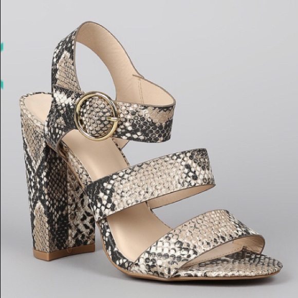 NEW PRINT 3BAND CHUNKY HEELS size 9 - Picture 2 of 6